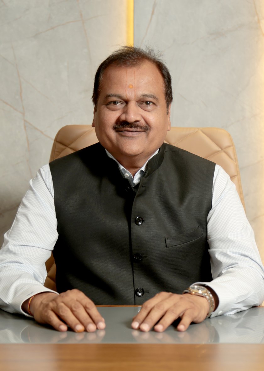 Sureshbhai Patel, Chairman and Managing Director, at his desk