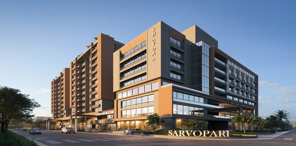 Sarvopari at Ghatlodia, seen along its frontage