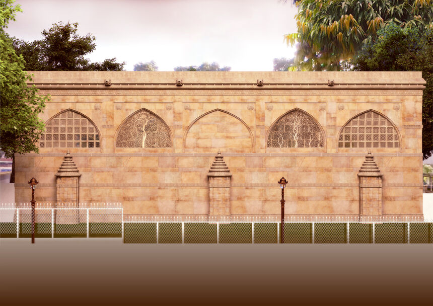 A digital model of Sidi Saiyyed Mosque